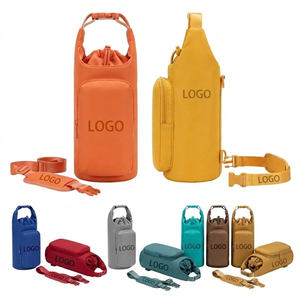 Insulated Water Bottle Tote Bag with Phone Pouch & Key Hook