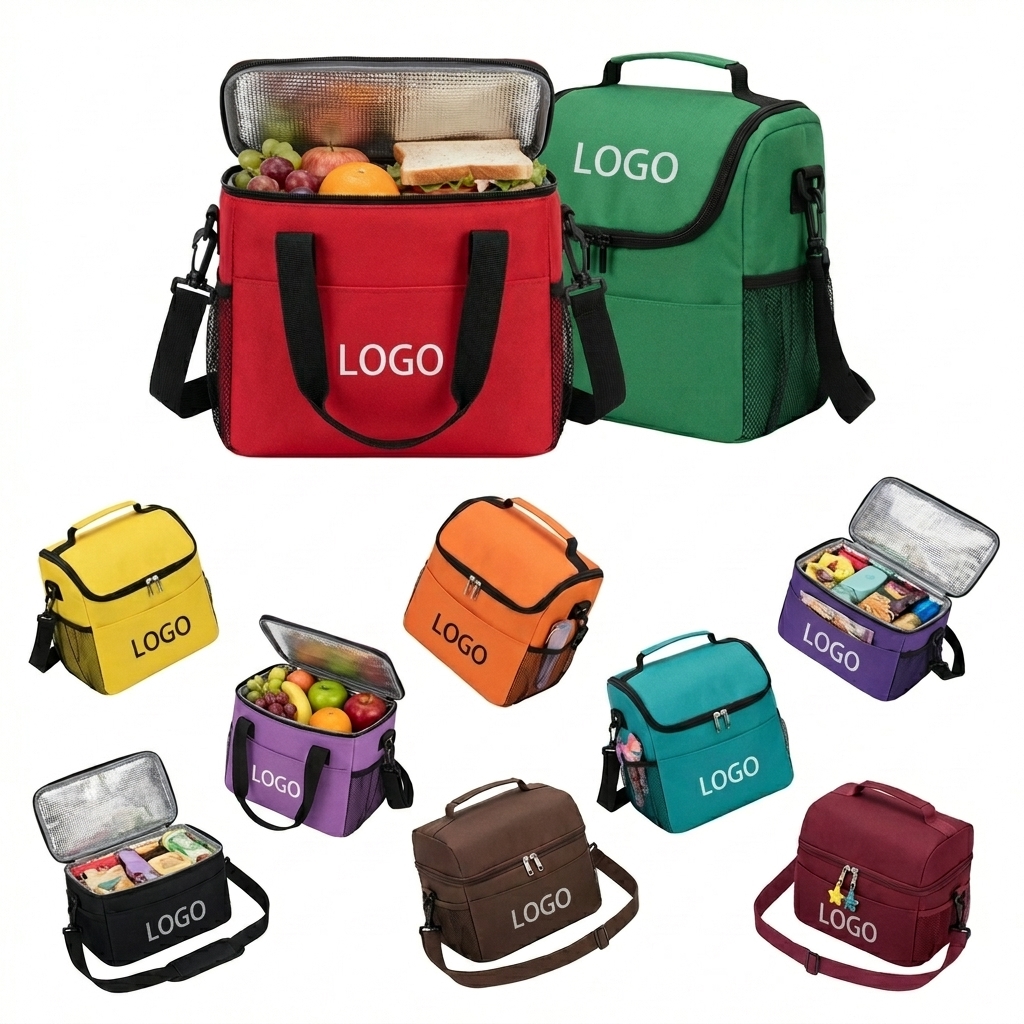 Insulated Dual-Compartment Lunch Tote with Foil Lining