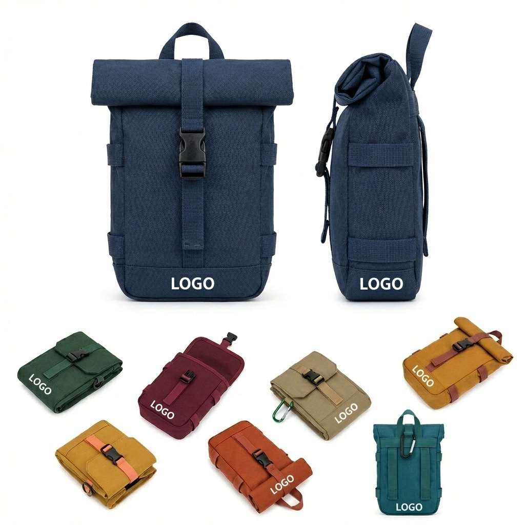 Roll-Top Travel Backpack & Organizer