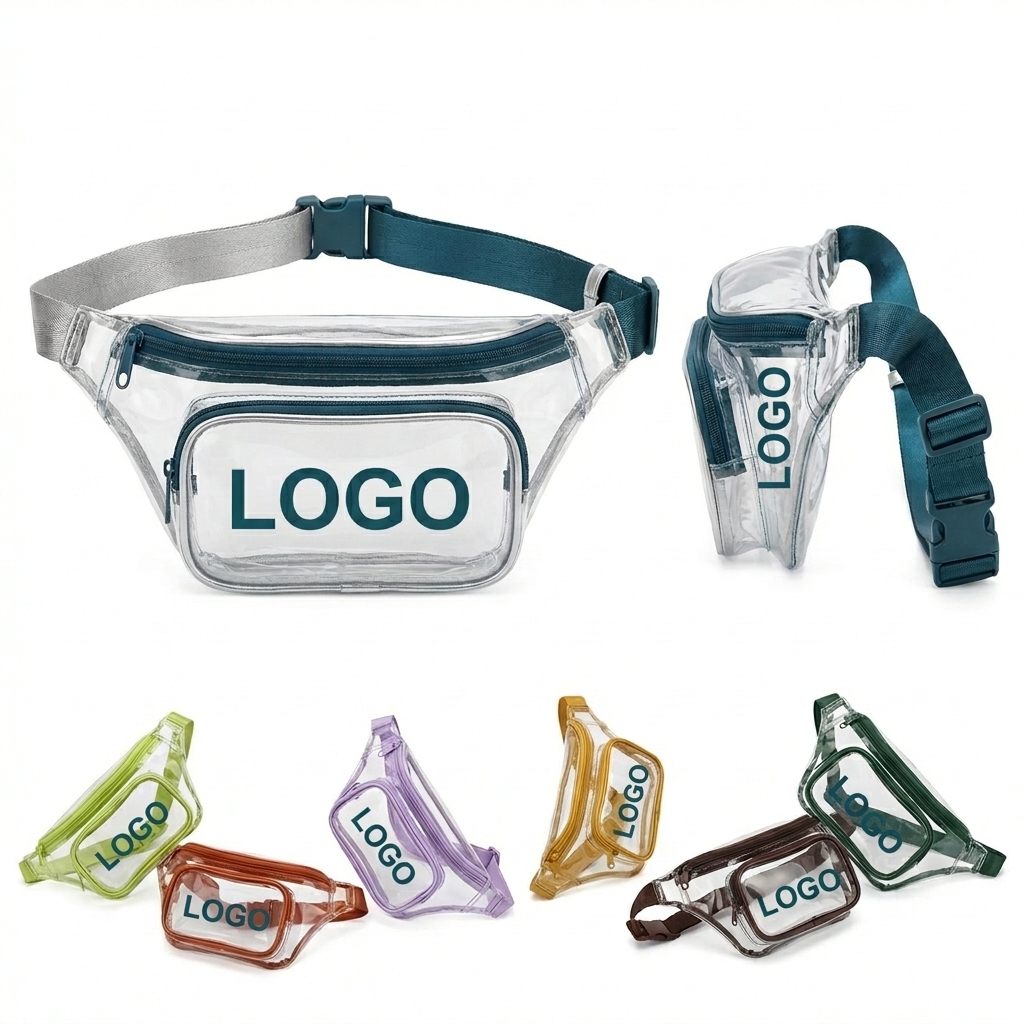 Clear PVC Waterproof Athletic Waist Pack for Sports & Events