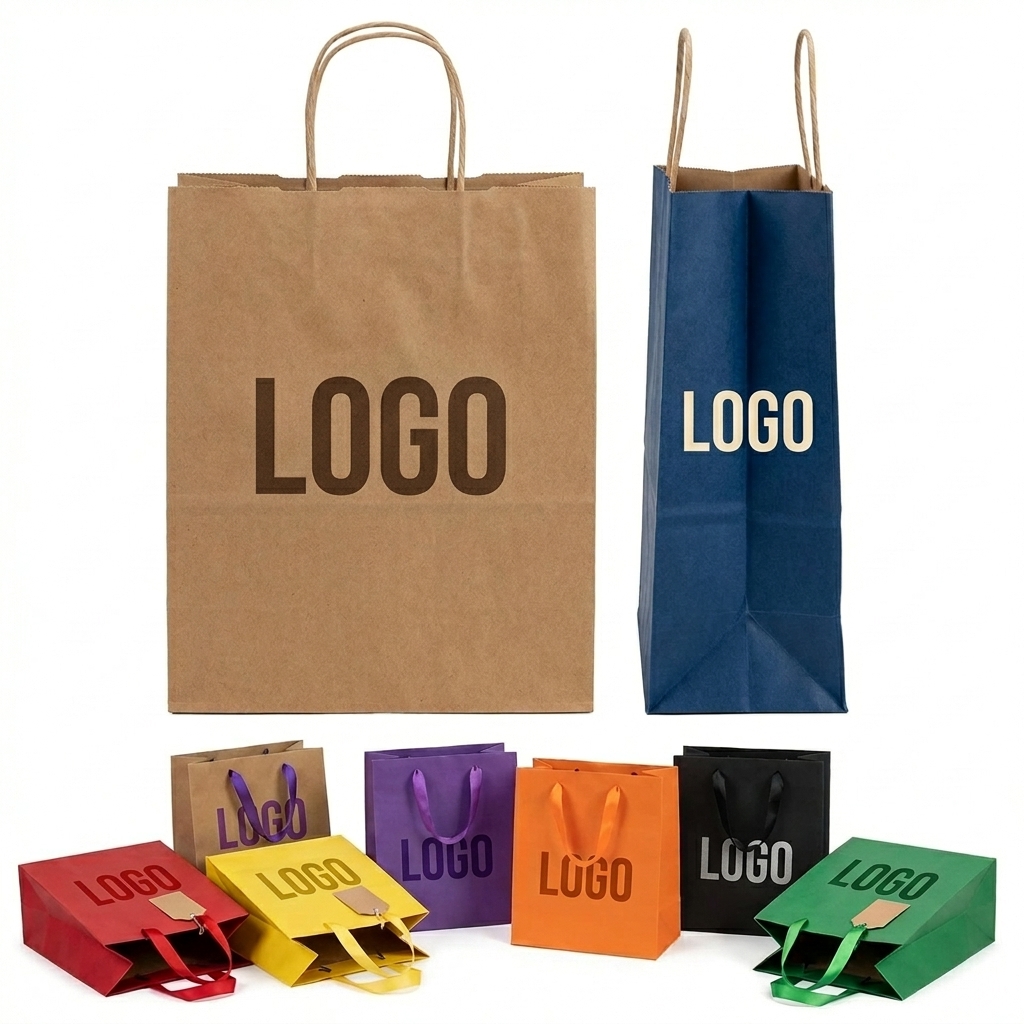 Multi-Color Recycled Paper Tote Bag for Eco-Friendly Gifting & Shopping