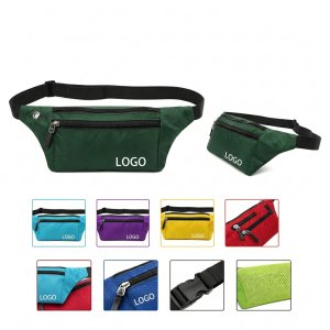 Flexible Running Belt Fanny Pack with 3 Zippered Pockets for Essentials
