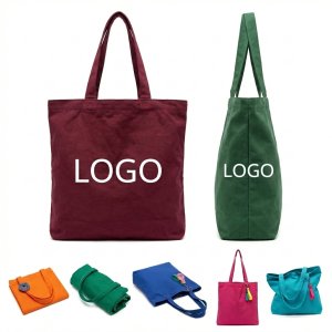 Premium 12oz Cotton Canvas Tote Bag - Heavy Duty 14"x16" with Reinforced Handles